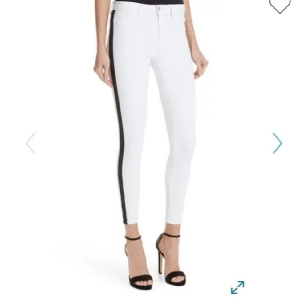 Claudie Pierlot Women' Side Stripe Skinny jeans white Size 40(Europe) size 8 USA